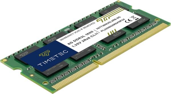 Timetec 16GB KIT(2x8GB) DDR3L/DDR3 2Rx8 Dual Rank 204 Pin SODIMM Laptop/Notebook RAM 1600MHz(DDR3L-1600) PC3L-12800 Non-ECC Unbuffered 1.35V/1.5V CL11