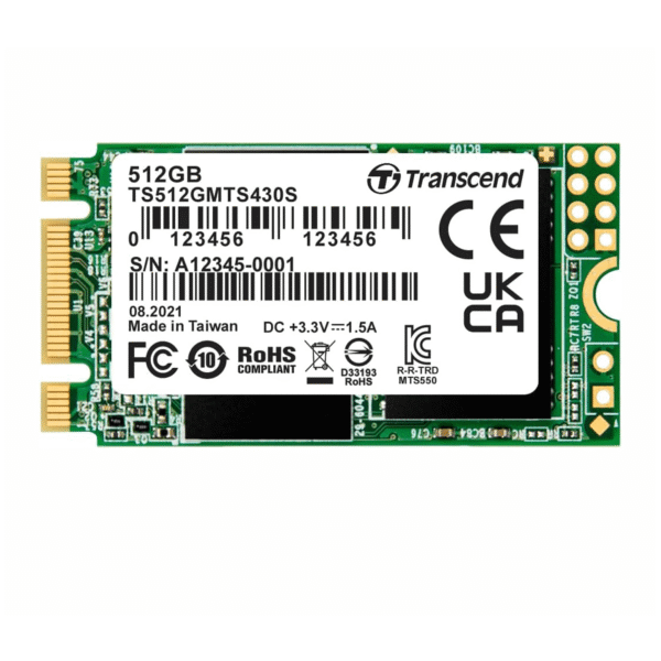 Transcend 512GB M.2 2242 SATA III SSD Compatible Ultrabook Laptop / PC Desktop Up to 560MB/s Dram Cache 3D TLC NAND Flash Internal SSD, LDPC Error Correction, SLC Cache, B+M Key