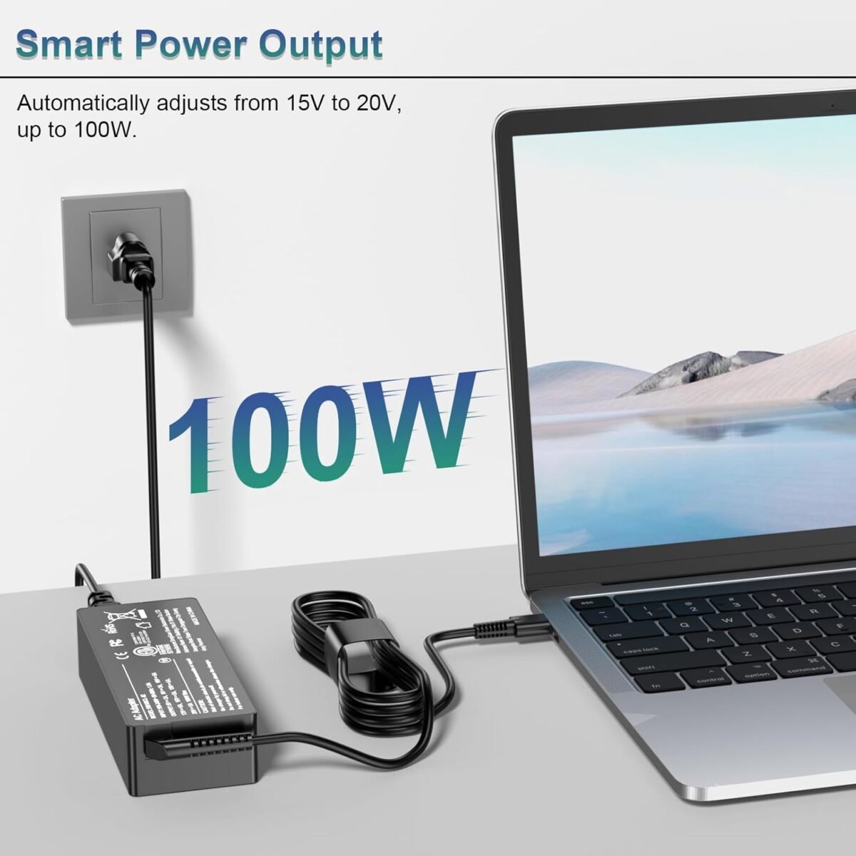100W Fast PD 3.0 Type C Power Adapter with 6.6ft Cable, Universal Compatible with Lenovo Thinkpad HP MacBook Dell Asus Acer and All USB-C Device - Image 7