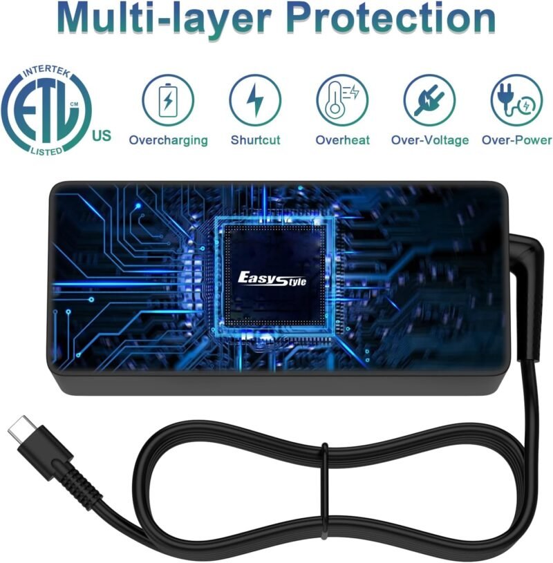 100W Fast PD 3.0 Type C Power Adapter with 6.6ft Cable, Universal Compatible with Lenovo Thinkpad HP MacBook Dell Asus Acer and All USB-C Device