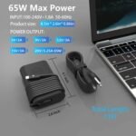 YOXYDIF 65W 45 Watt AC Adapter USB C Compatible with Dell Latitude 5420 7420 5540 5440 3540 7440 5450 5430 5520 5530 7430 E5430 - Image 8