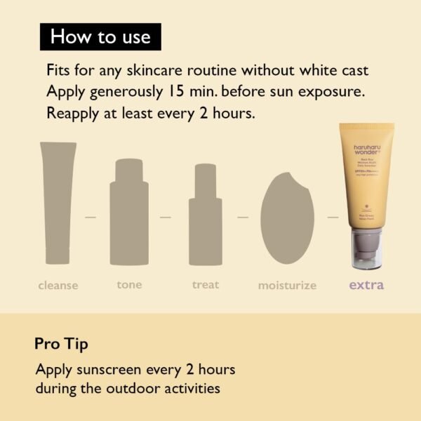 Haruharu Wonder Black Rice Moisture Airyfit Daily Sunscreen (50ml/1.69 fl.oz) – SPF50+ PA++++, Velvet Finish, No White Cast, Vegan Korean Skincare