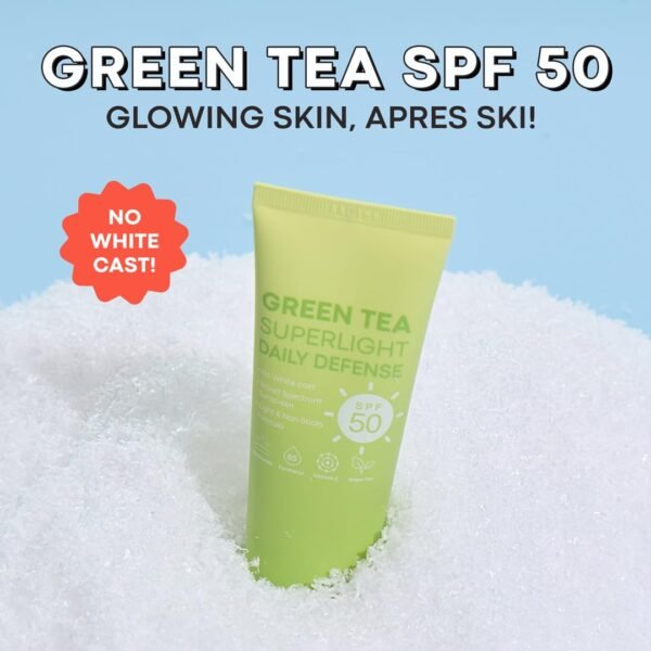 TONYMOLY Chok Chok Green Tea Watery Sunscreen SPF 50+ PA++++ - No White Cast, Lightweight Korean Face Moisturizer with Niacinamide & Hyaluronic Acid - Hydrating & Non-Greasy - 1.69 fl. oz.