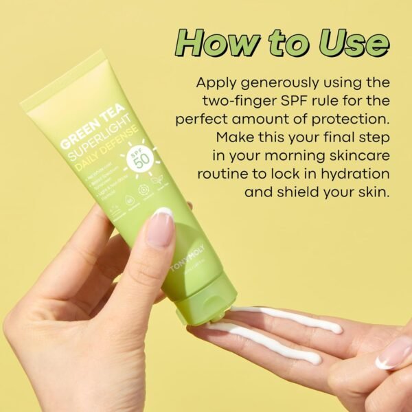 TONYMOLY Chok Chok Green Tea Watery Sunscreen SPF 50+ PA++++ - No White Cast, Lightweight Korean Face Moisturizer with Niacinamide & Hyaluronic Acid - Hydrating & Non-Greasy - 1.69 fl. oz.