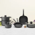 BergHOFF Non-stick Ceramic 7in Saucepan 2.1qt. With Glass Lid, Recycled Aluminum - Image 7