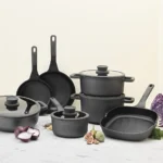 BergHOFF Non-stick Ceramic 7in Saucepan 2.1qt. With Glass Lid, Recycled Aluminum - Image 5